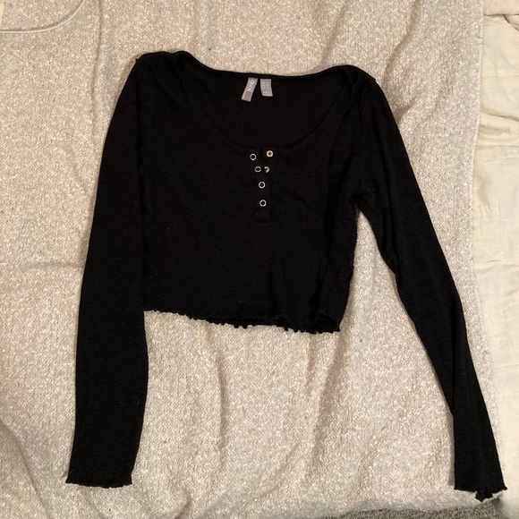 ASOS Henley Lettuce Trim Top - Picture 1 of 5